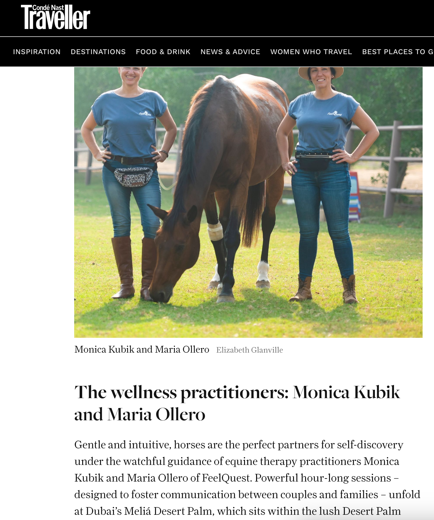 Condé Nast Traveller Middle East horses wellness equine assisted